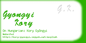 gyongyi kory business card